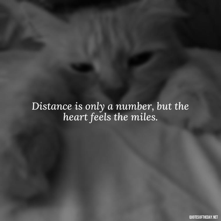 Distance is only a number, but the heart feels the miles. - Love Someone From A Distance Quotes