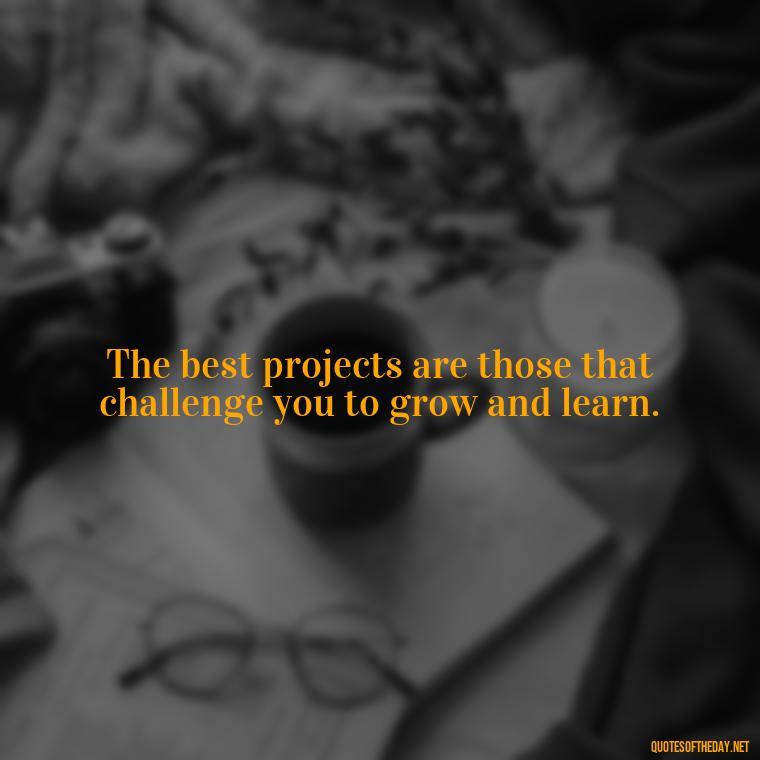 The best projects are those that challenge you to grow and learn. - Short Motivational Work Quotes