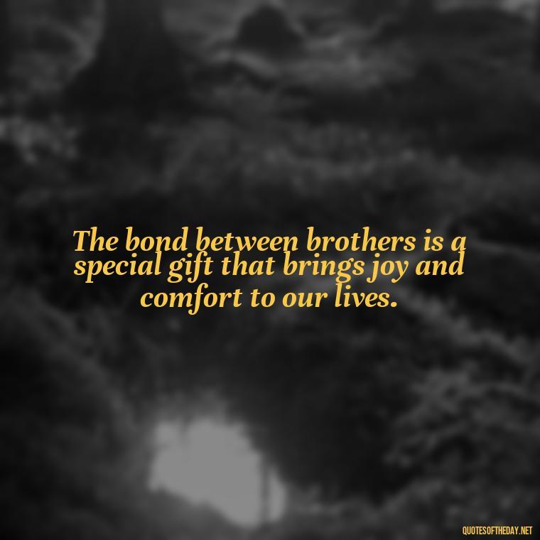 The bond between brothers is a special gift that brings joy and comfort to our lives. - Quotes About Brothers Love