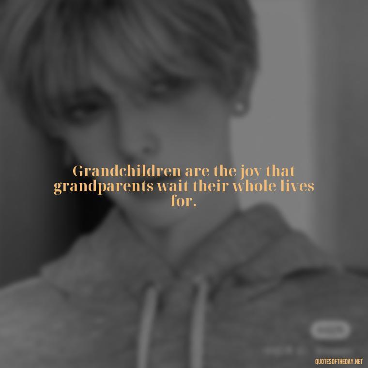 Grandchildren are the joy that grandparents wait their whole lives for. - Quotes For Grandchildren Love