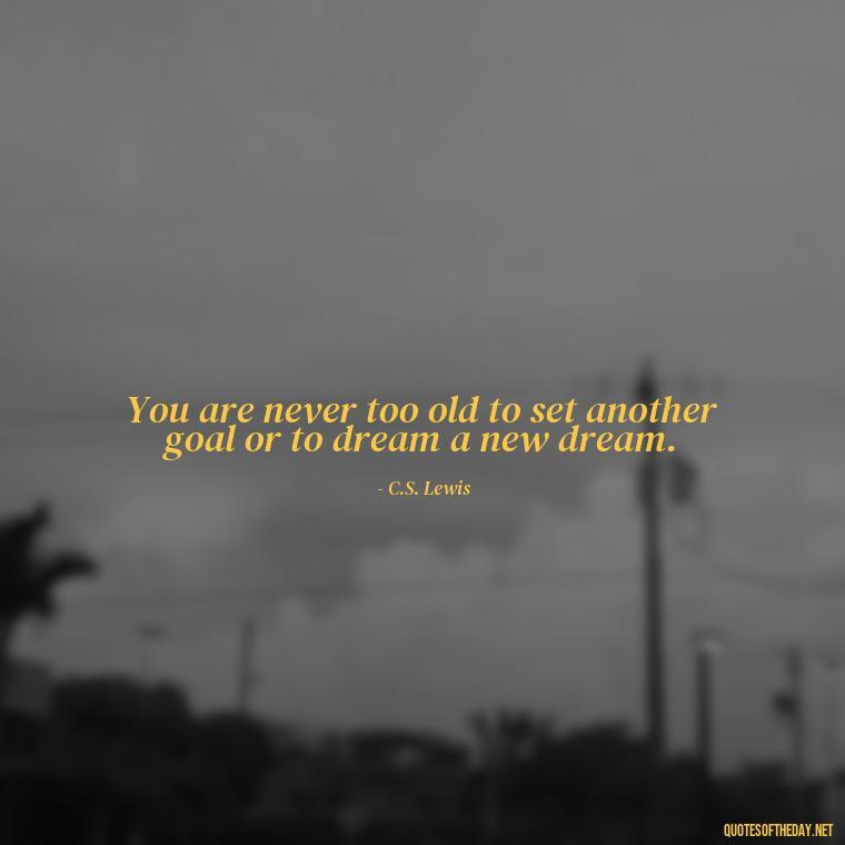 You are never too old to set another goal or to dream a new dream. - Short Clever Quotes