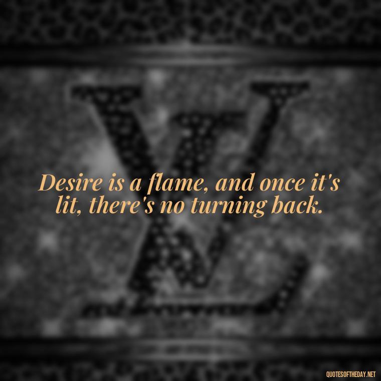 Desire is a flame, and once it's lit, there's no turning back. - Lustful Love Quotes