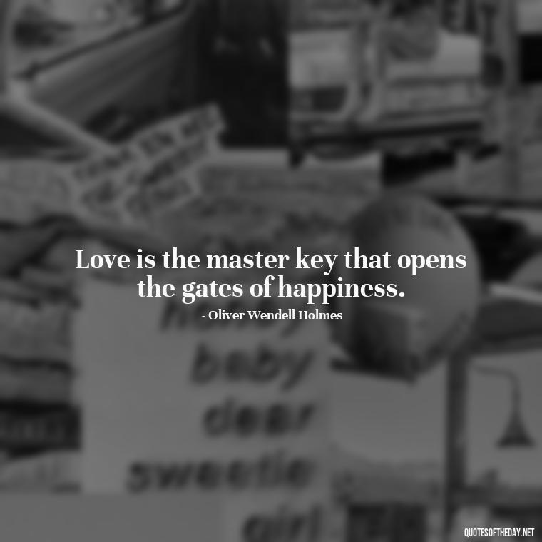 Love is the master key that opens the gates of happiness. - I Love U My Wife Quotes