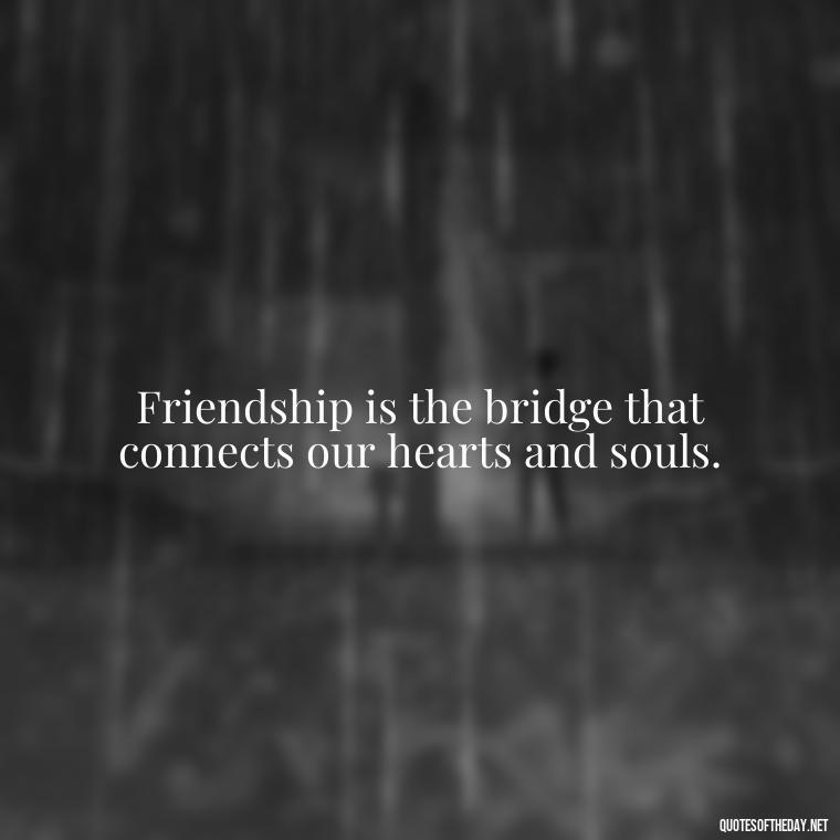 Friendship is the bridge that connects our hearts and souls. - Love Quotes For Your Friend