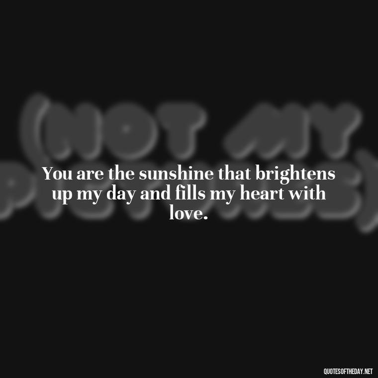 You are the sunshine that brightens up my day and fills my heart with love. - Love Quotes For Expressing Love