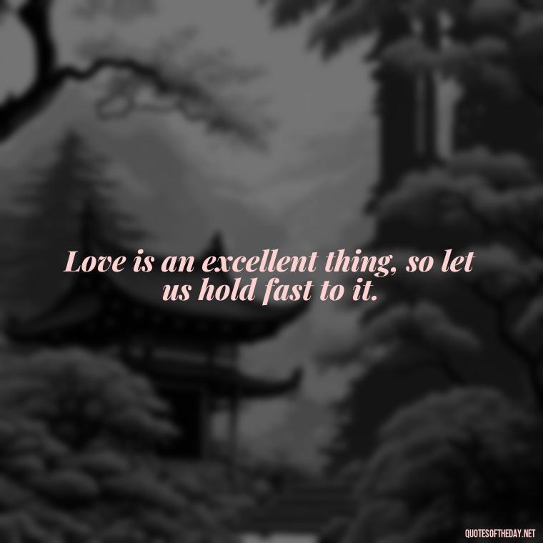 Love is an excellent thing, so let us hold fast to it. - Love Never Fails Bible Quote