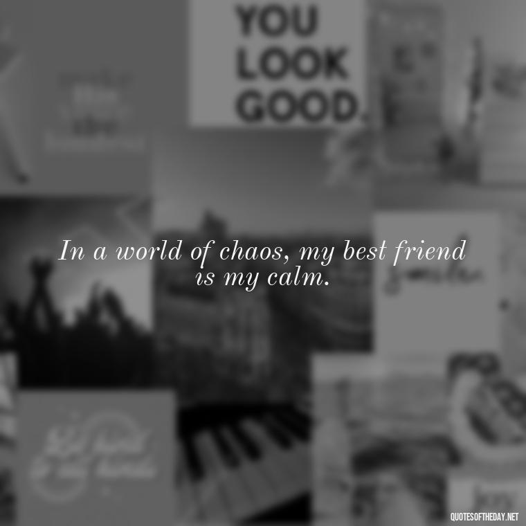 In a world of chaos, my best friend is my calm. - My Best Friend My Love Quotes