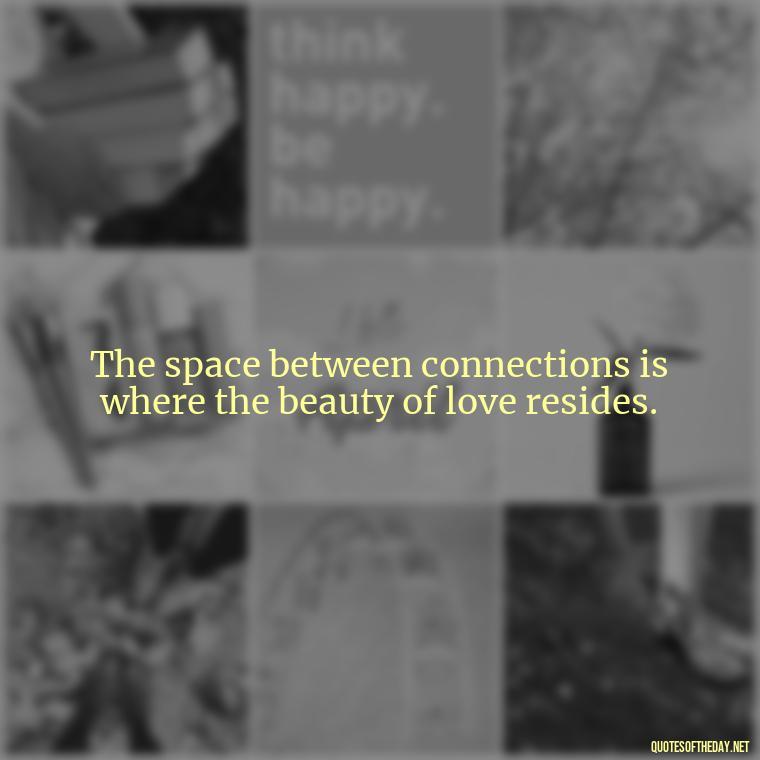 The space between connections is where the beauty of love resides. - Loneliness And Love Quotes