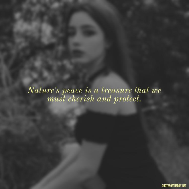 Nature's peace is a treasure that we must cherish and protect. - Quotes Nature Lover