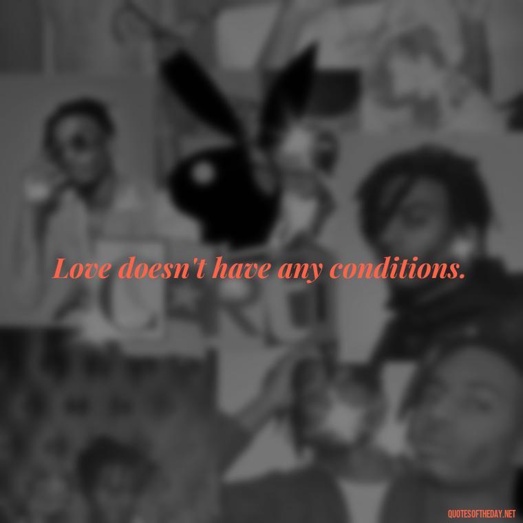 Love doesn't have any conditions. - Lying About Love Quotes