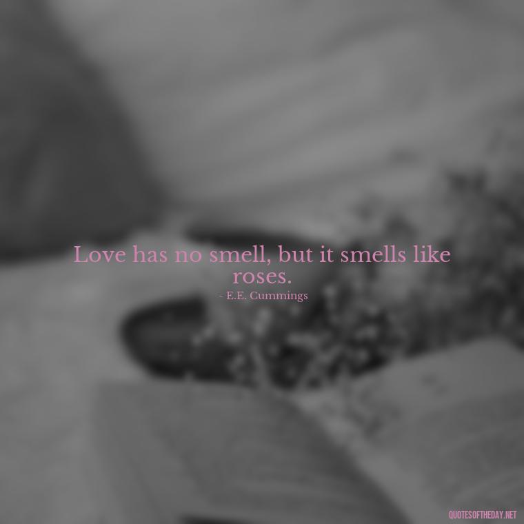 Love has no smell, but it smells like roses. - Quotes About Love Struggles