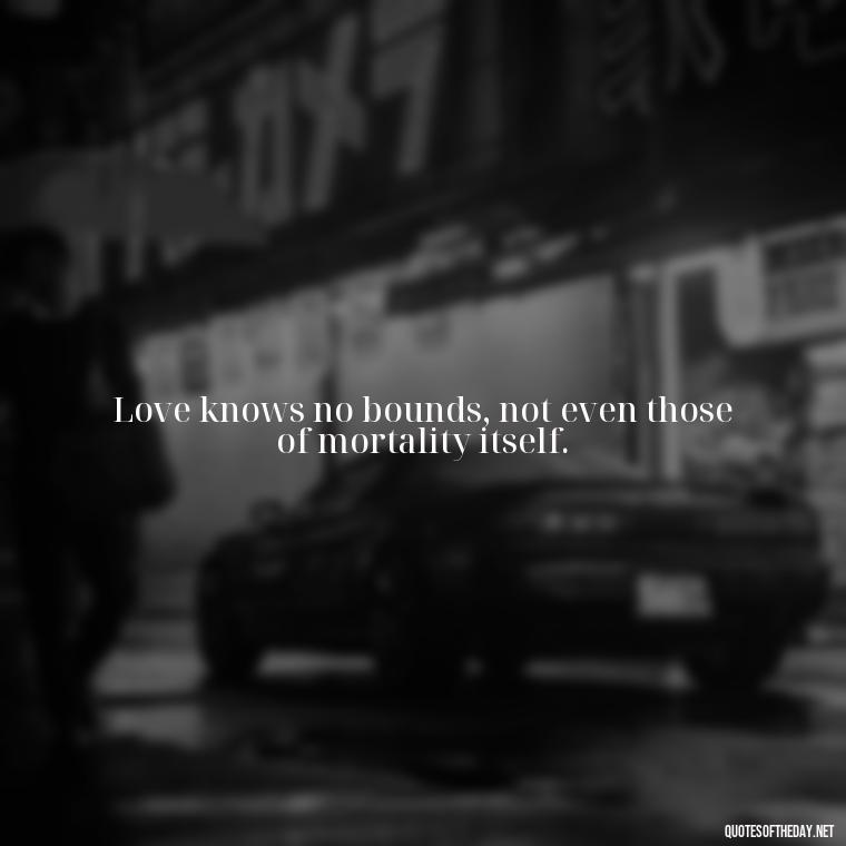 Love knows no bounds, not even those of mortality itself. - Love After Death Quotes