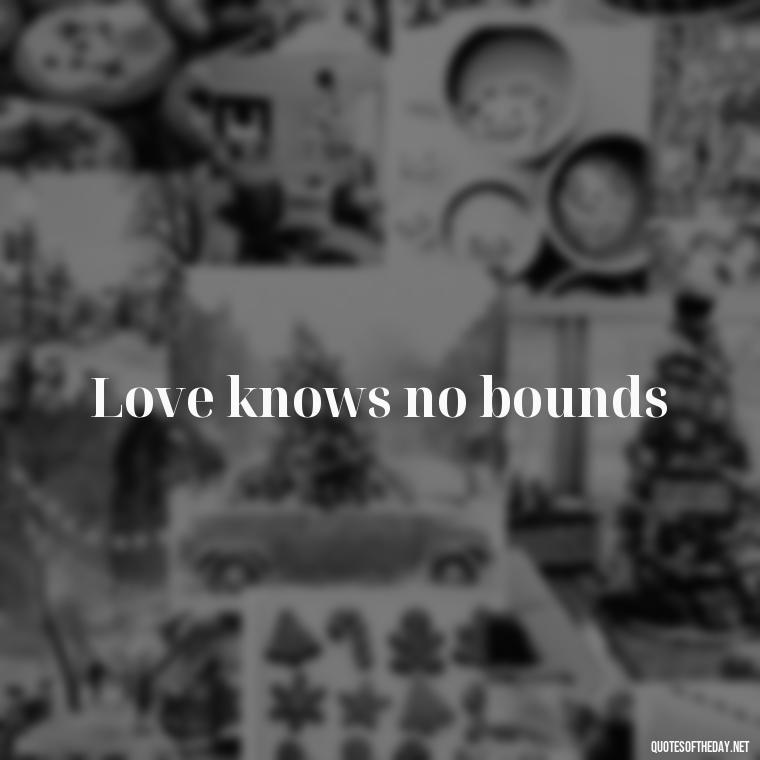 Love knows no bounds - 2 Word Love Quotes