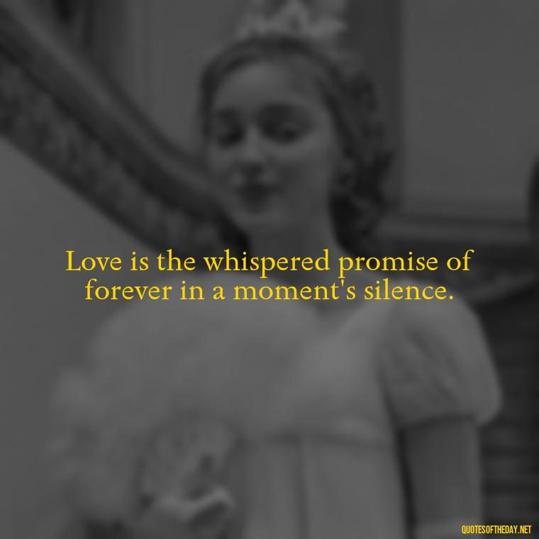 Love is the whispered promise of forever in a moment's silence. - Famous Love Book Quotes