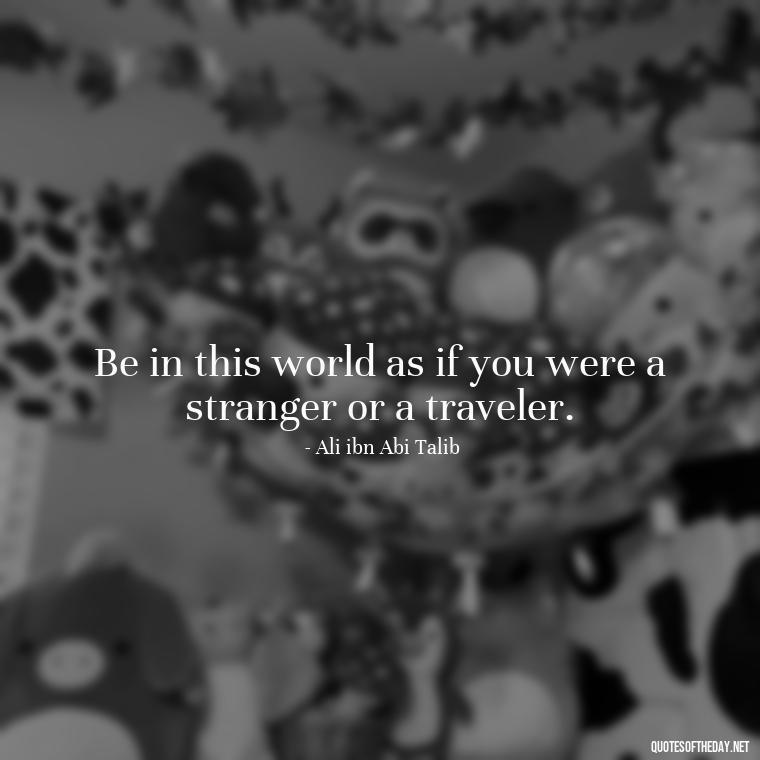 Be in this world as if you were a stranger or a traveler. - Short Muslim Quotes