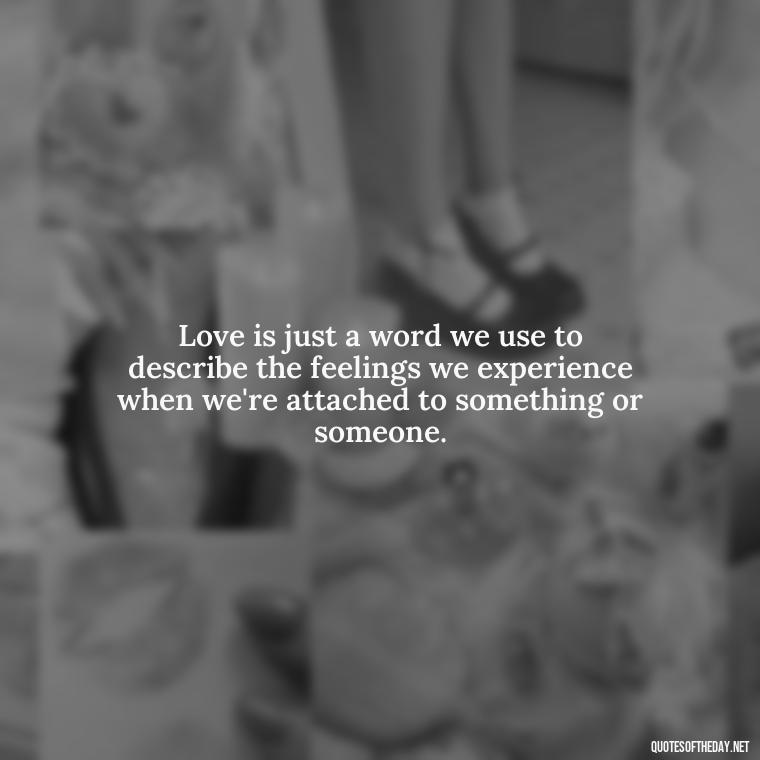 Love is just a word we use to describe the feelings we experience when we're attached to something or someone. - Love Don'T Exist Quotes