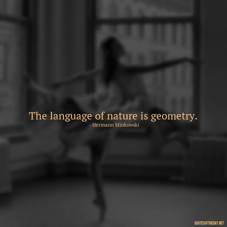 The language of nature is geometry. - Short Math Quotes