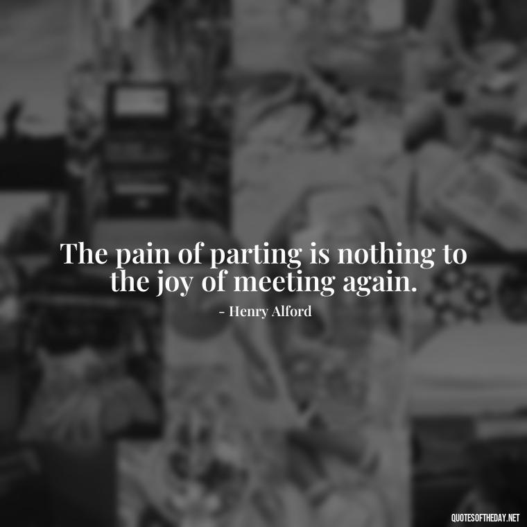 The pain of parting is nothing to the joy of meeting again. - Grief Is Love With Nowhere To Go Quote