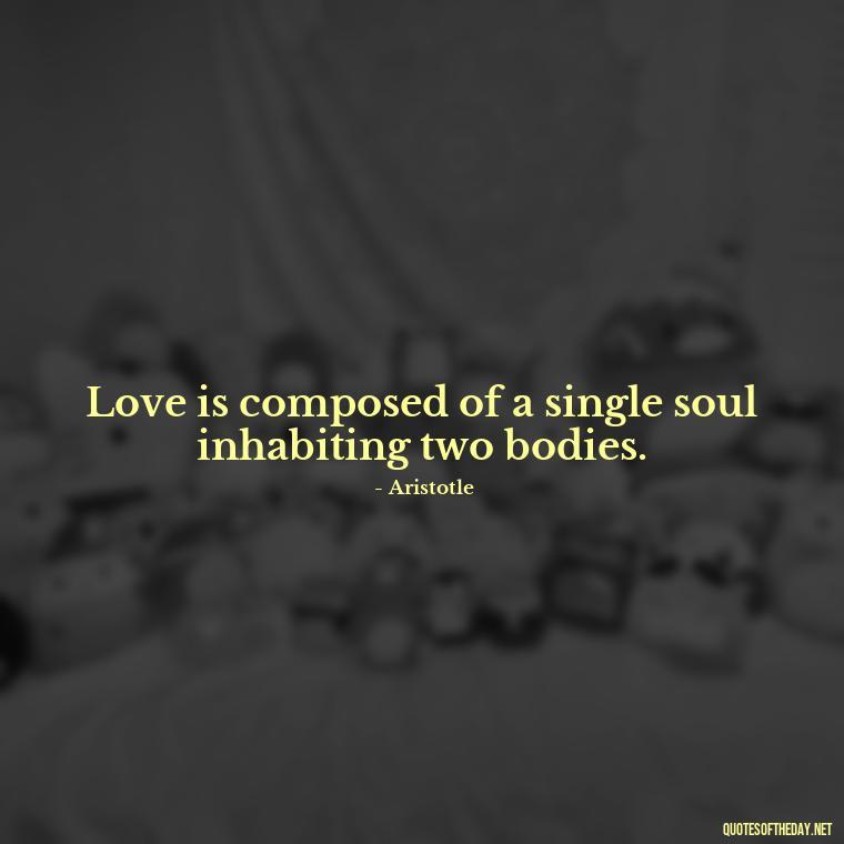 Love is composed of a single soul inhabiting two bodies. - Love Quotes Care