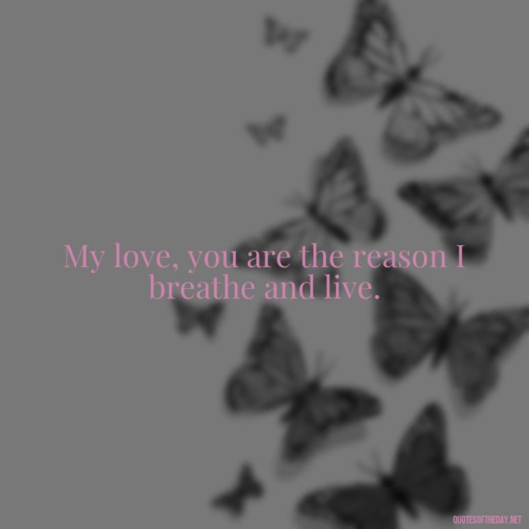 My love, you are the reason I breathe and live. - Portuguese Love Quotes