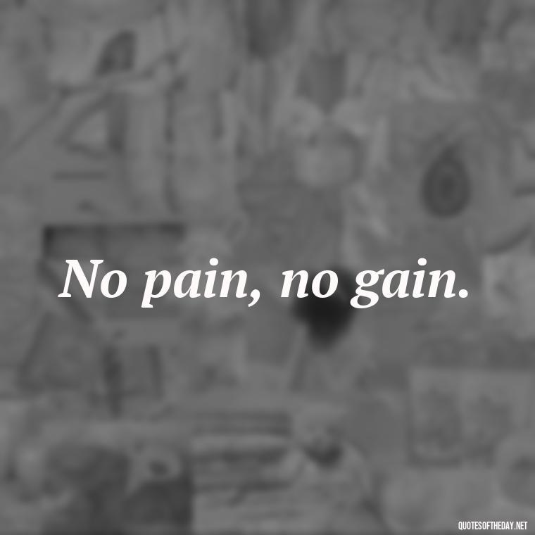 No pain, no gain. - Best Short Gym Quotes