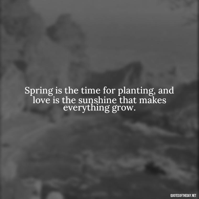 Spring is the time for planting, and love is the sunshine that makes everything grow. - Love Quotes Spring