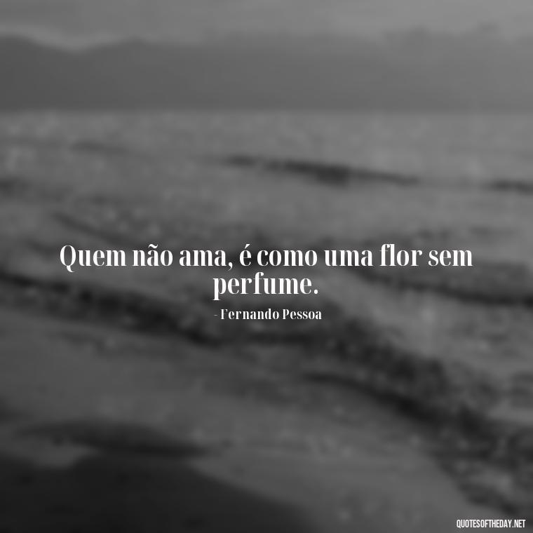 Quem não ama, é como uma flor sem perfume. - Quotes About Love In Portuguese