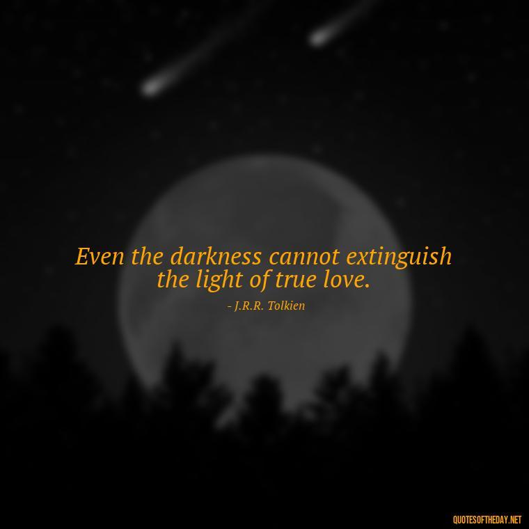 Even the darkness cannot extinguish the light of true love. - Lotr Love Quotes