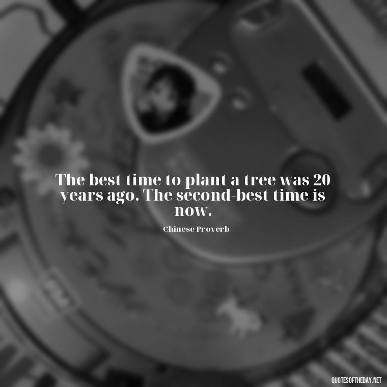 The best time to plant a tree was 20 years ago. The second-best time is now. - Deep Bio Short Quotes