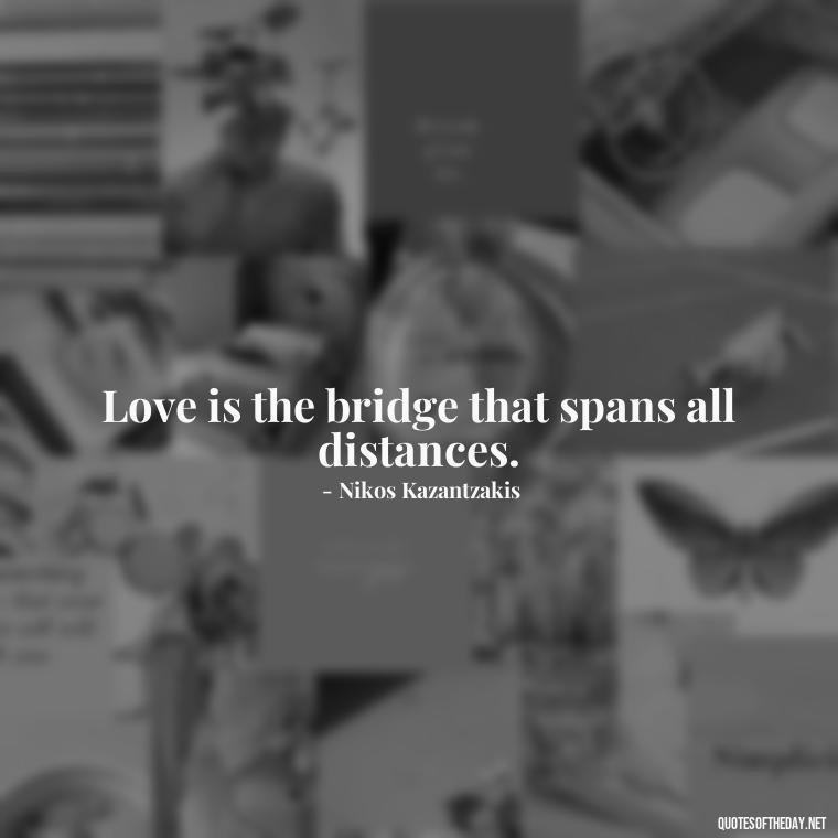 Love is the bridge that spans all distances. - Quotes In Latin About Love