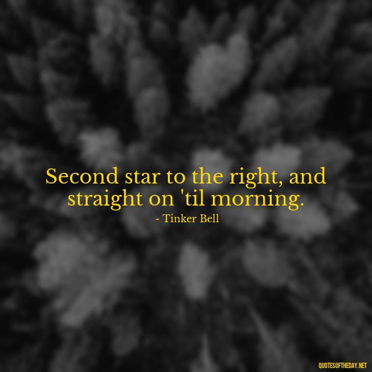 Second star to the right, and straight on 'til morning. - Peter Pan Love Quotes