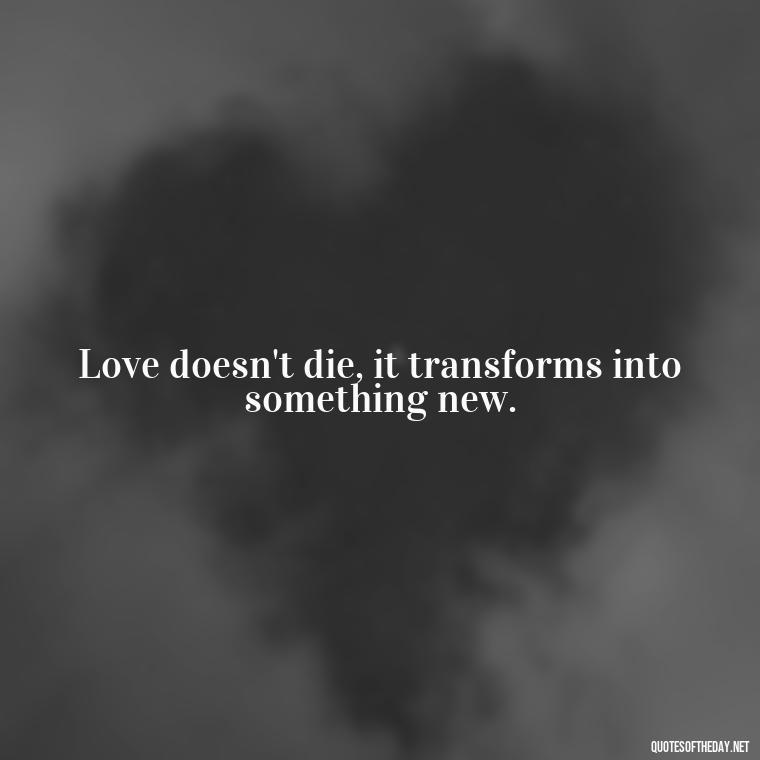 Love doesn't die, it transforms into something new. - Short Breakup Quotes