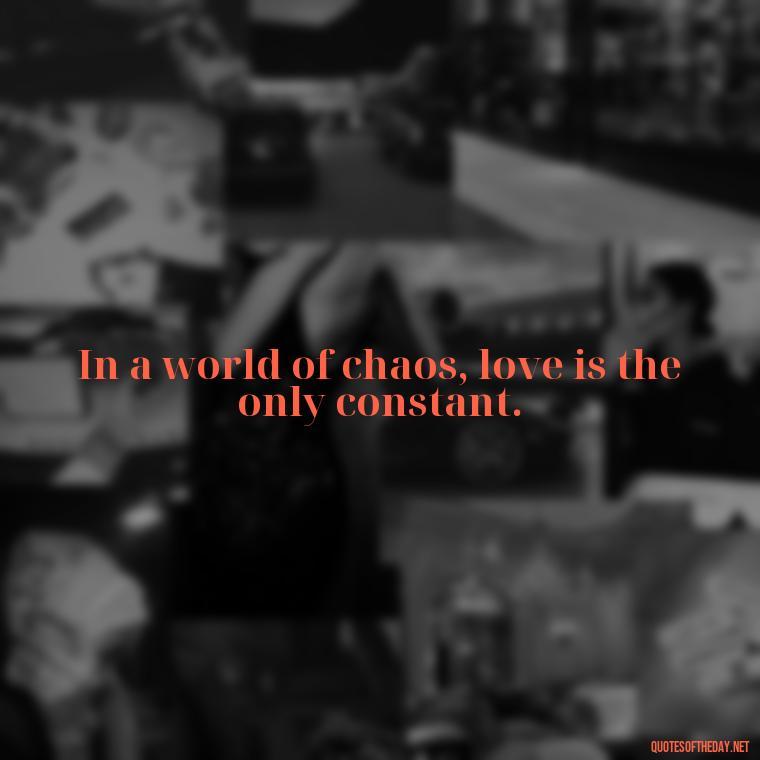 In a world of chaos, love is the only constant. - Good Short Quotes About Love