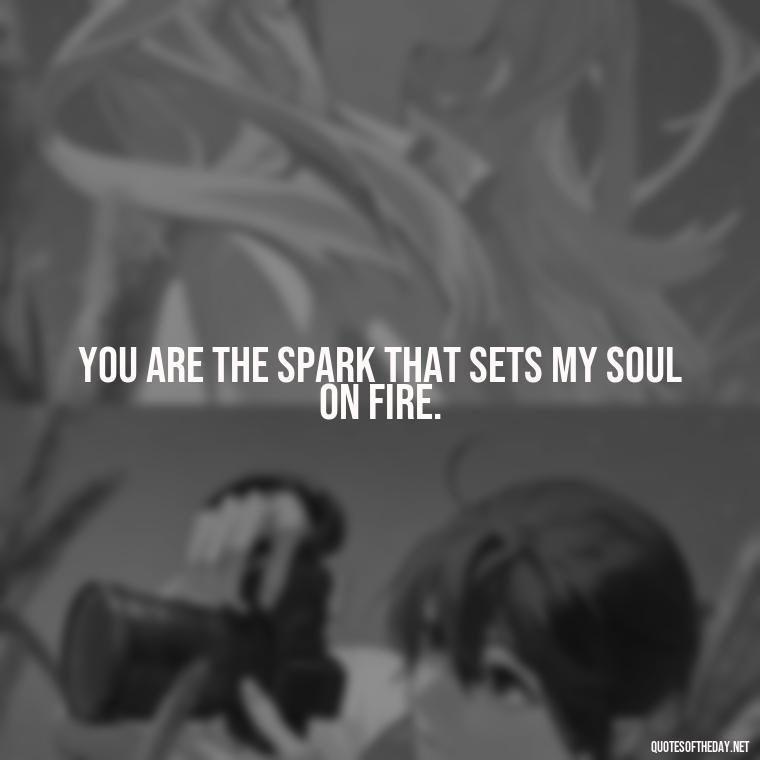 You are the spark that sets my soul on fire. - Cool Short Love Quotes