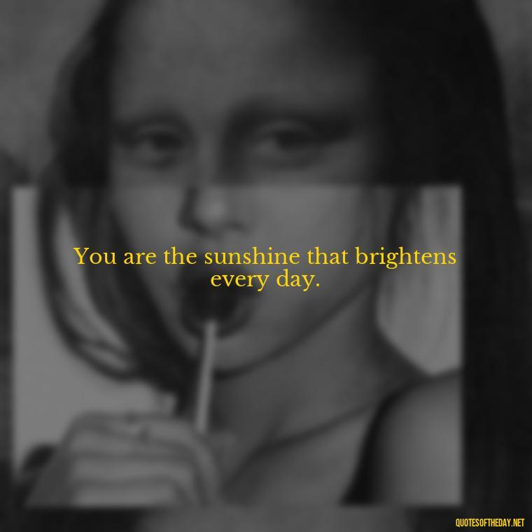 You are the sunshine that brightens every day. - Cute Short Quotes For Her