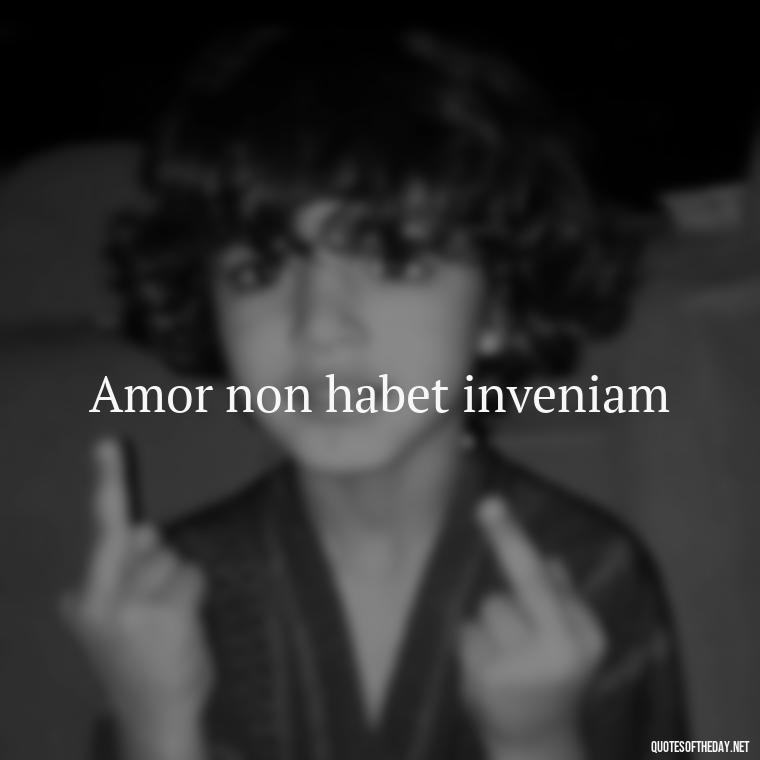 Amor non habet inveniam - Quotes In Latin About Love