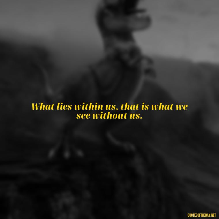 What lies within us, that is what we see without us. - Carl Jung Quotes Love