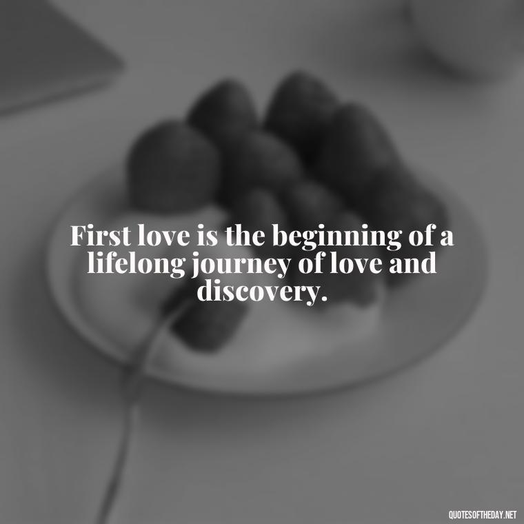 First love is the beginning of a lifelong journey of love and discovery. - My First Love Quotes