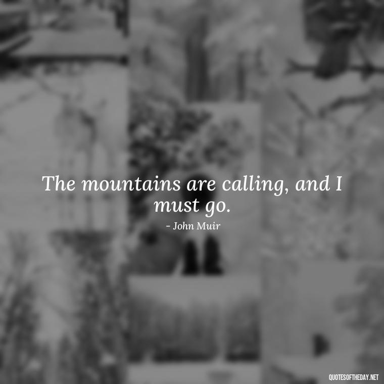 The mountains are calling, and I must go. - Mountain And Love Quotes