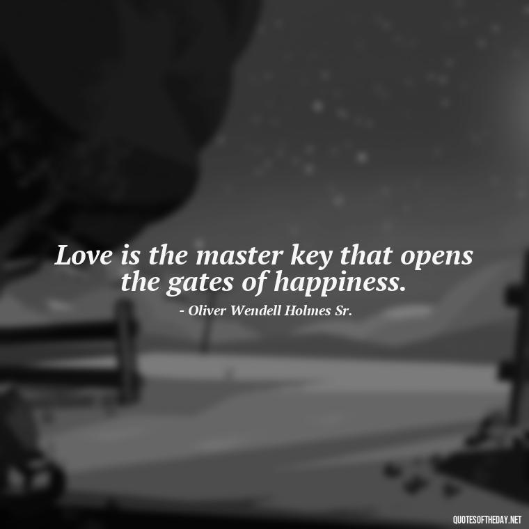 Love is the master key that opens the gates of happiness. - Love Loneliness Quotes