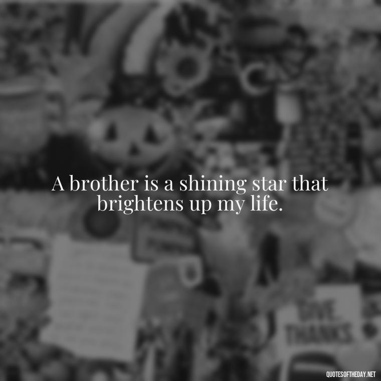 A brother is a shining star that brightens up my life. - I Love You Quotes For Brother