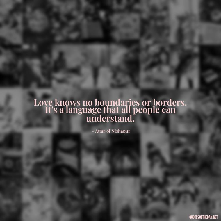 Love knows no boundaries or borders. It's a language that all people can understand. - Persian Quotes On Love