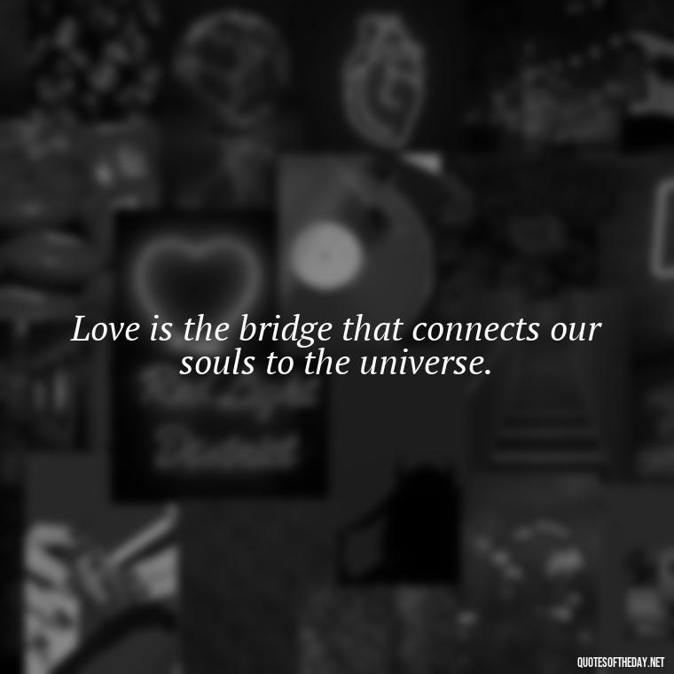 Love is the bridge that connects our souls to the universe. - Plato Quotes On Love