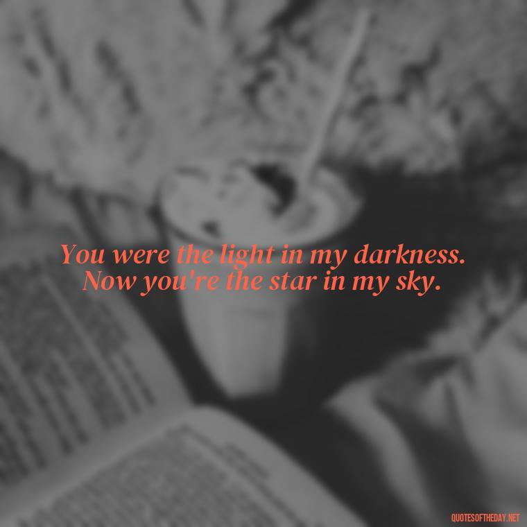 You were the light in my darkness. Now you're the star in my sky. - Quotes About Death Of A Lover