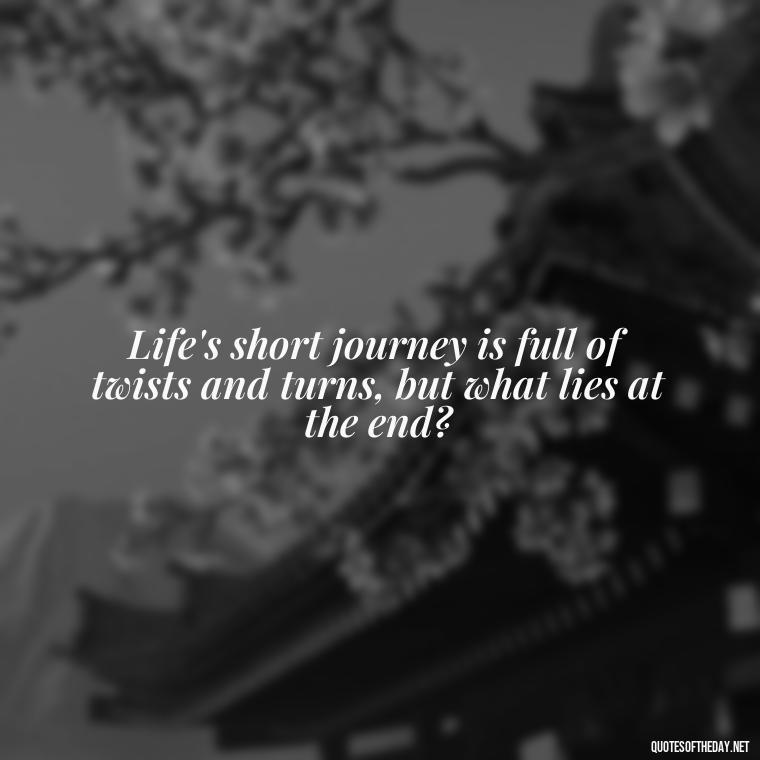 Life's short journey is full of twists and turns, but what lies at the end? - Short Journey Quotes