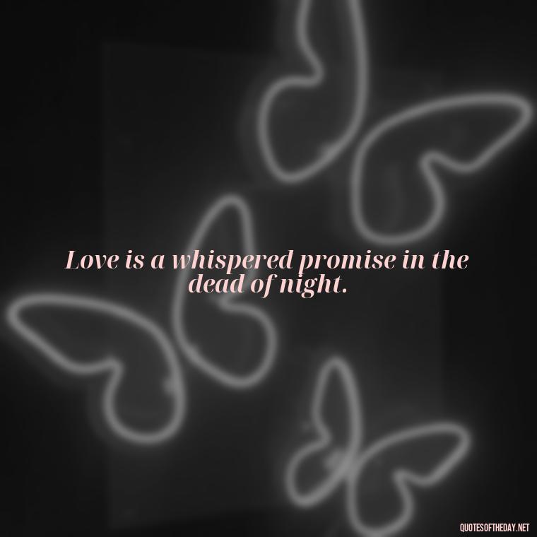 Love is a whispered promise in the dead of night. - Cool Short Love Quotes