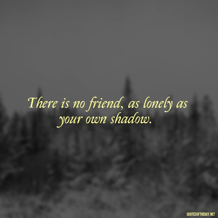 There is no friend, as lonely as your own shadow. - Friends Family Love Quotes