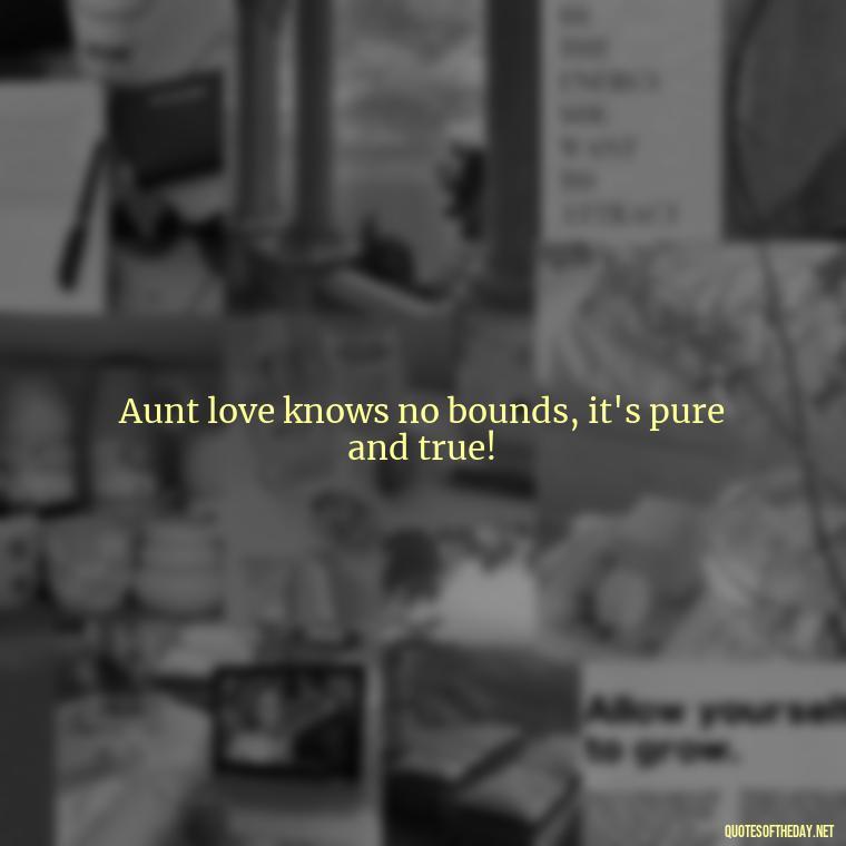 Aunt love knows no bounds, it's pure and true! - I Love My Aunt Quotes