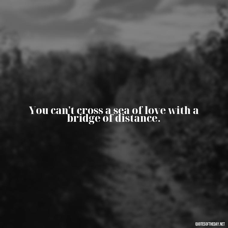 You can't cross a sea of love with a bridge of distance. - Love Someone From A Distance Quotes