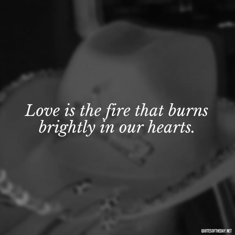 Love is the fire that burns brightly in our hearts. - Love Quotes In Latin